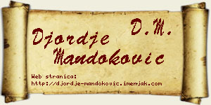 Đorđe Mandoković vizit kartica